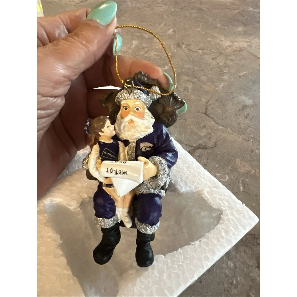 Vintage 2001 Kansas State KState Wildcats - Wishlist Santa Christmas Ornament 3